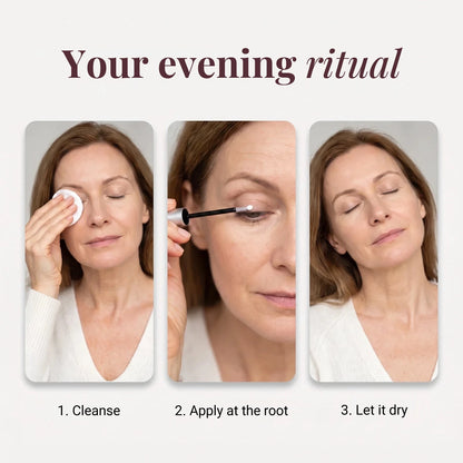 3-step evening ritual: cleanse, apply at the root, let it dry